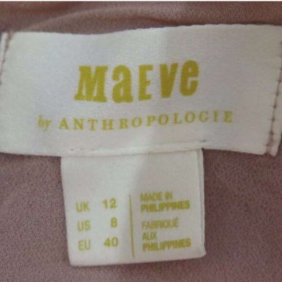 Anthropologie Maeve Pleated Satin-like Pink Skirt - Picture 7 of 10